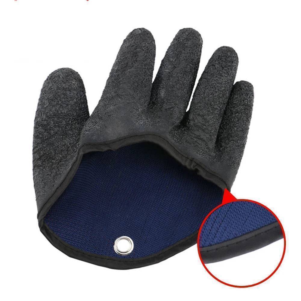 Magnet Release Full Finger Fishing Gloves with Anti-slip and Puncture Resistant Latex - Ideal for Hooks and Tools