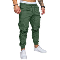 Thumbnail for Men's Casual Cargo Style Multi Pocket Trousers -Woven Fabric for Active Wear