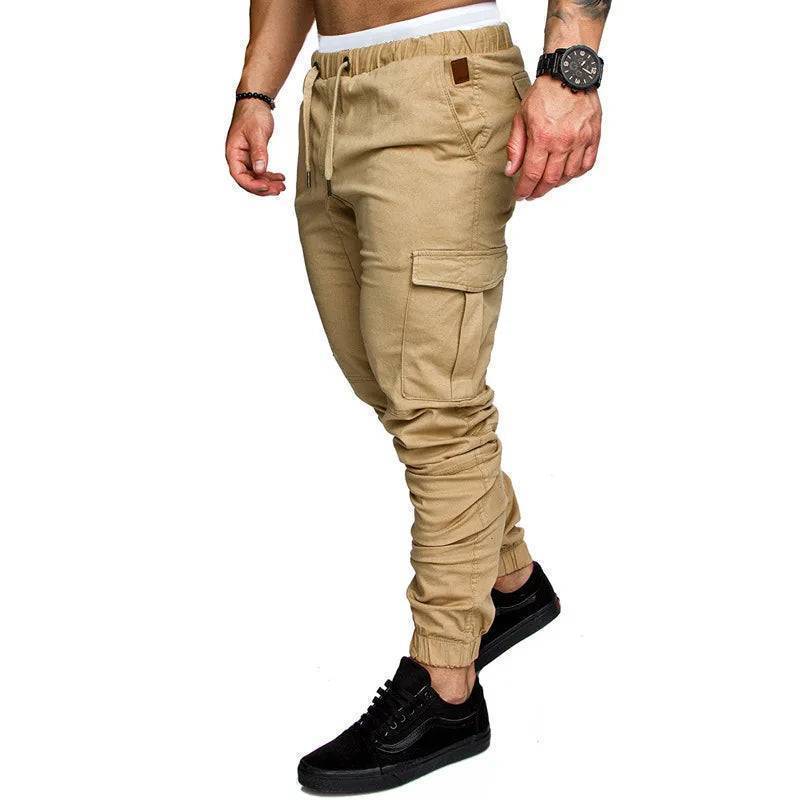 Men's Casual Cargo Style Multi Pocket Trousers -Woven Fabric for Active Wear