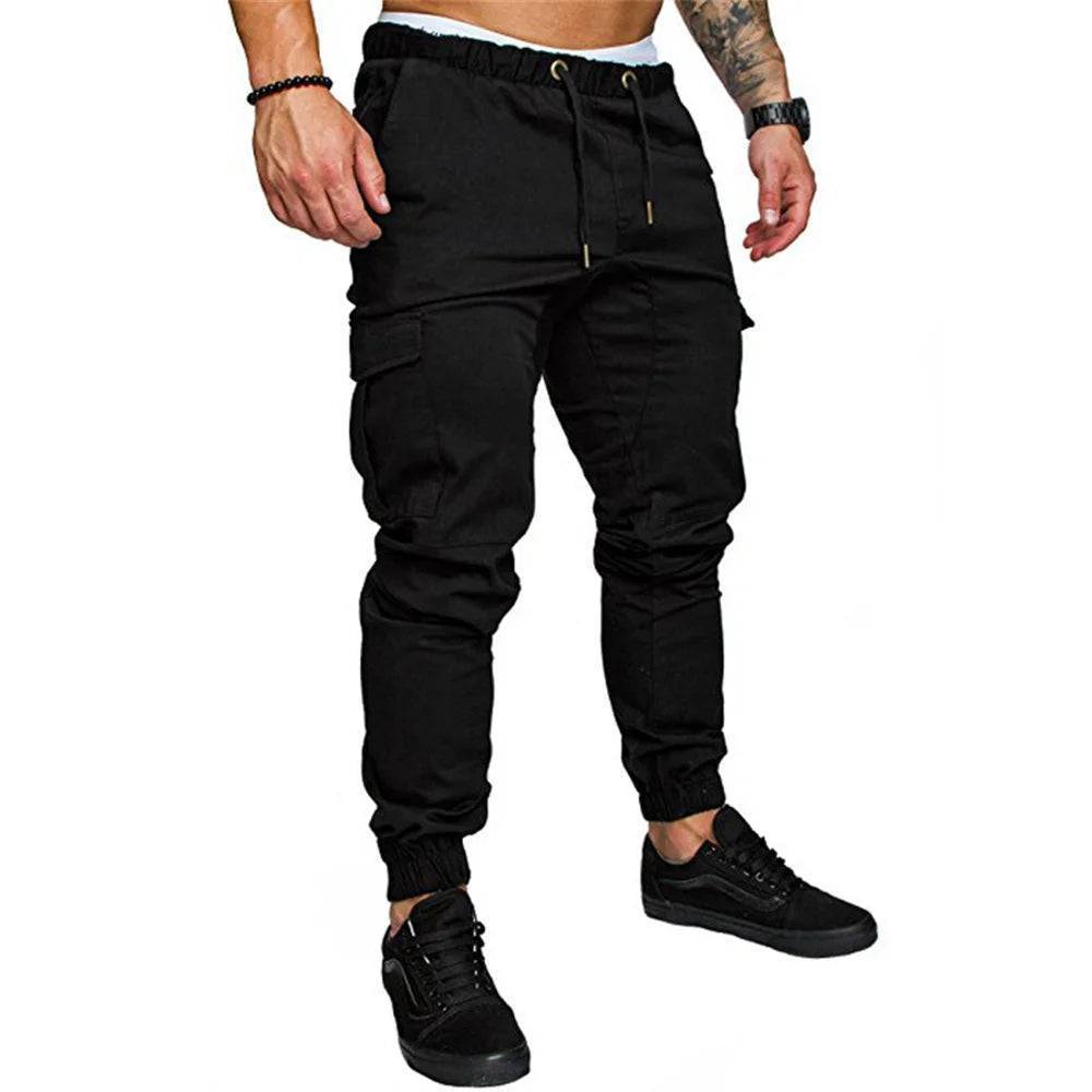 Men's Casual Cargo Style Multi Pocket Trousers -Woven Fabric for Active Wear