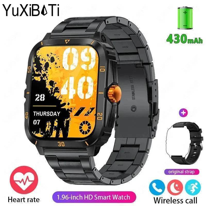 Military Smart Watch Men IP68 3ATM Waterproof with BT  Call Outdoor - Sports Fitness Tracker 24H Health Monitor 430mAh Battery