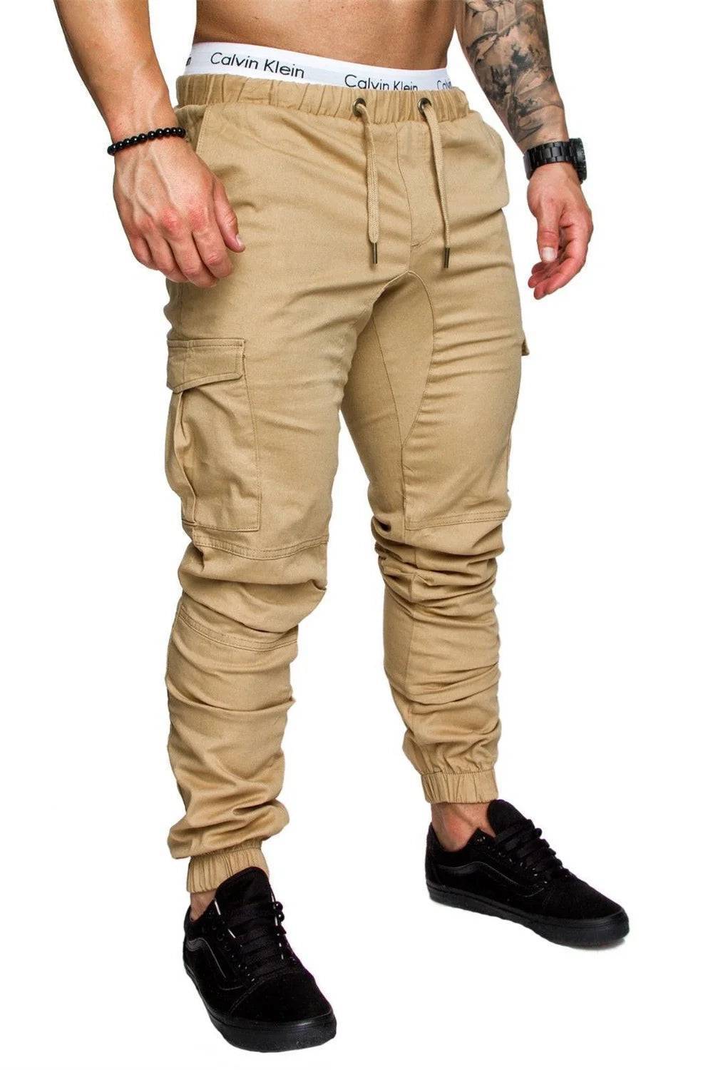 Men's Casual Cargo Style Multi Pocket Trousers -Woven Fabric for Active Wear