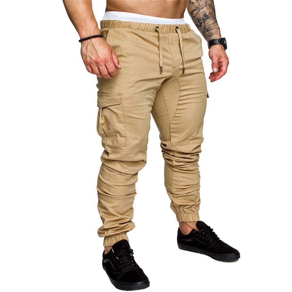 Men's Casual Cargo Style Multi Pocket Trousers -Woven Fabric for Active Wear