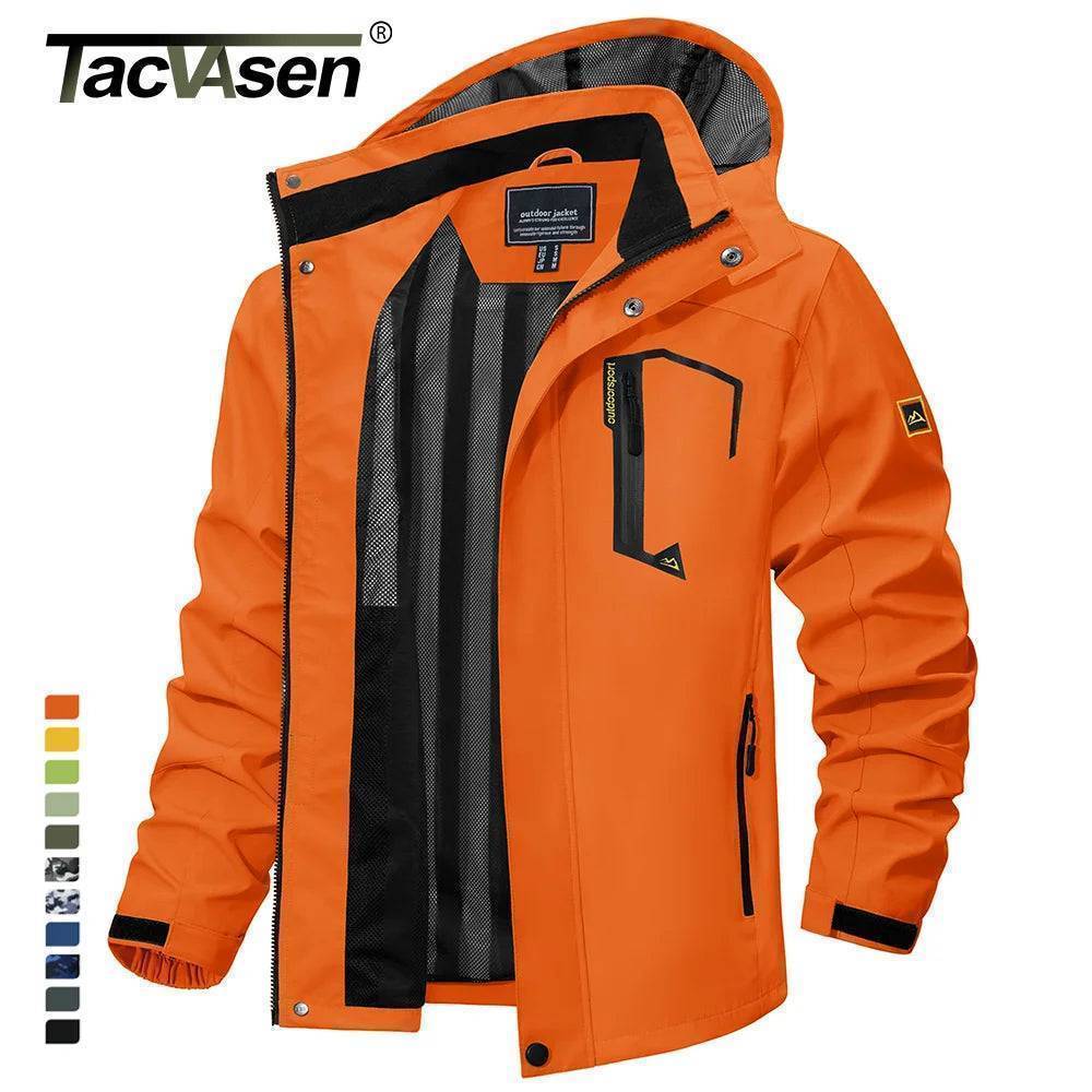 TACVASEN Men's Lightweight Spring Autumn Jackets -Mesh Lined Waterproof Raincoat for Outdoor Fishing Hiking Windbreaker