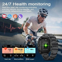 Thumbnail for Military Smart Watch Men IP68 3ATM Waterproof with BT  Call Outdoor - Sports Fitness Tracker 24H Health Monitor 430mAh Battery