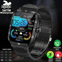 Thumbnail for Military Smart Watch Men IP68 3ATM Waterproof with BT  Call Outdoor - Sports Fitness Tracker 24H Health Monitor 430mAh Battery