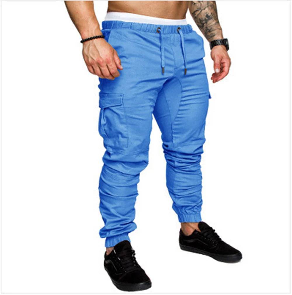 Men's Casual Cargo Style Multi Pocket Trousers -Woven Fabric for Active Wear