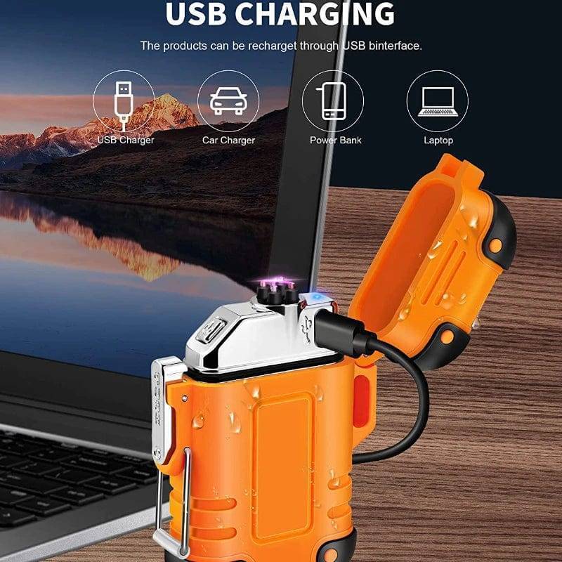 Survival Gears Depot Home & Garden Portable Outdoor Waterproof Dual Arc USB Charging Lighter