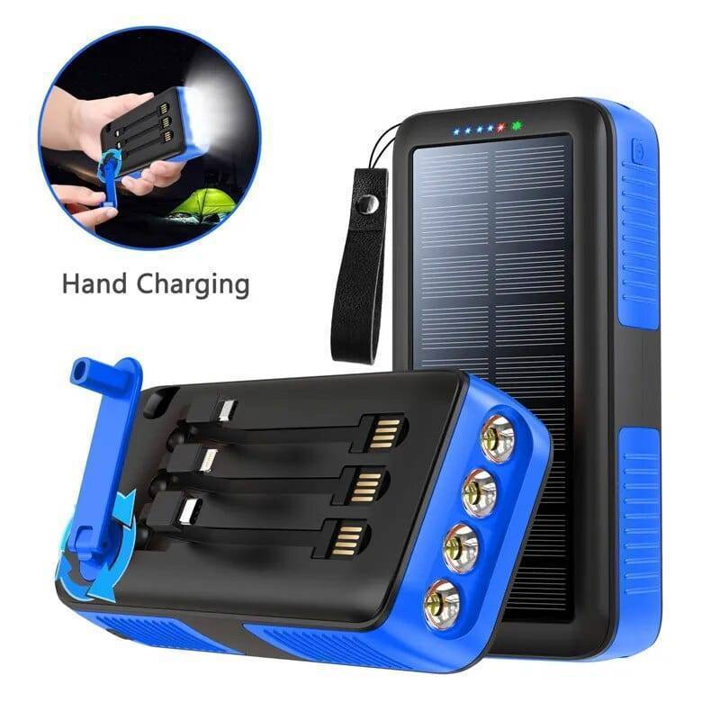 Survival Gears Depot Phones & Telecommunications Blue||14 61200mAh Hand Crank Solar Power Bank: Never Run Out of Power Again