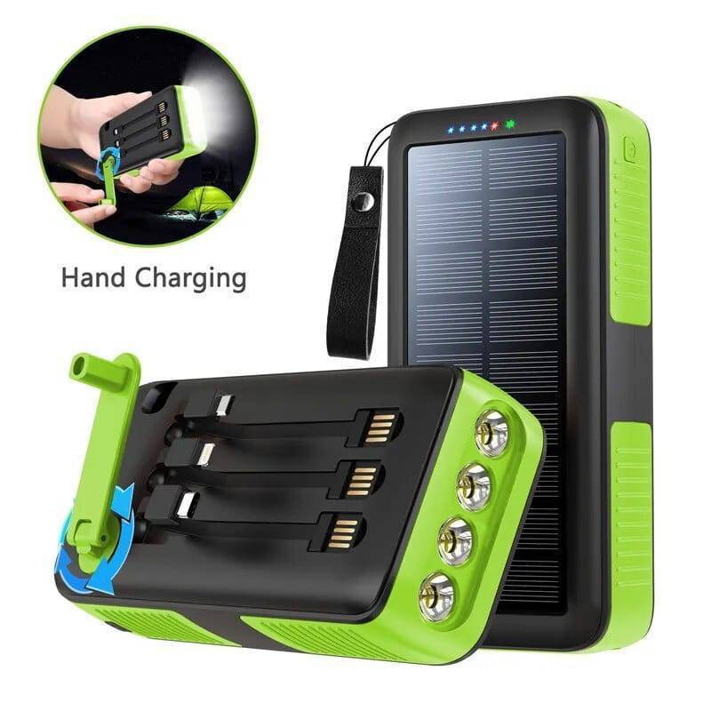 Survival Gears Depot Phones & Telecommunications Green||14 61200mAh Hand Crank Solar Power Bank: Never Run Out of Power Again