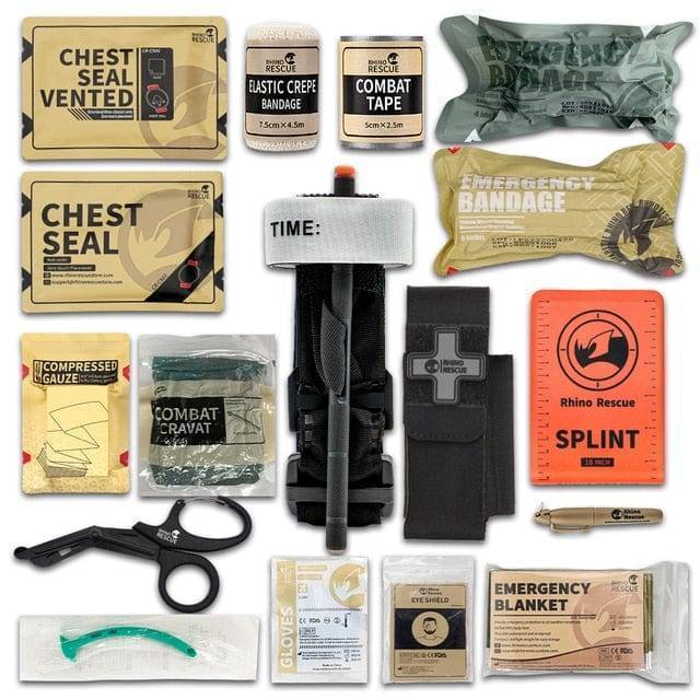 RHINO RESCUE Rhino Rescue Store Safety & Survival 17pcs-B Tactical Kit Camping Survival | Tactical Outdoor Survival Kit - Tactical Kit Survival