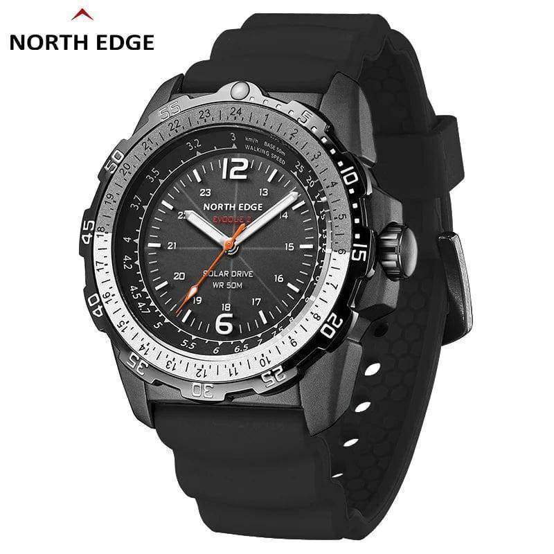 Survival Gears Depot Watches Black / CHINA Waterproof Military Men's Sport Wristwatch NORTH EDGE EVOQUE 2 with Solar Power