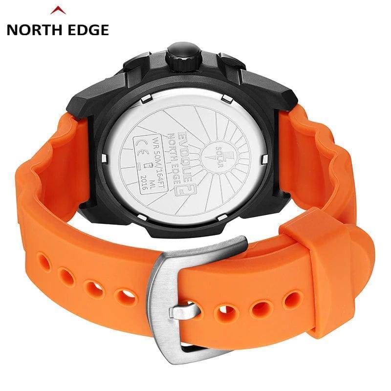 Survival Gears Depot Watches Waterproof Military Men's Sport Wristwatch NORTH EDGE EVOQUE 2 with Solar Power