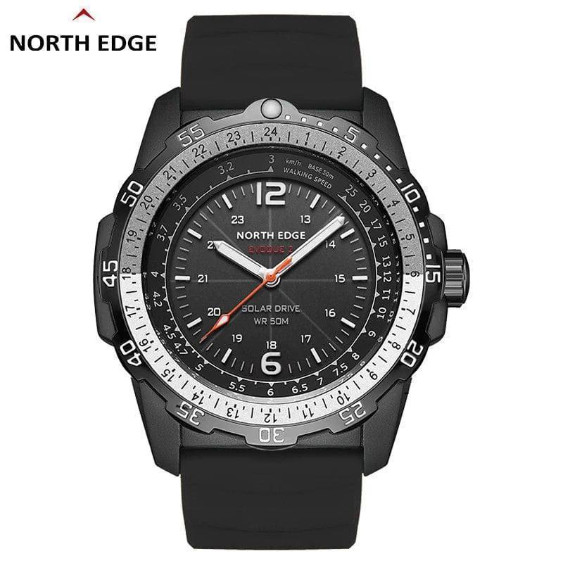 Survival Gears Depot Watches Waterproof Military Men's Sport Wristwatch NORTH EDGE EVOQUE 2 with Solar Power