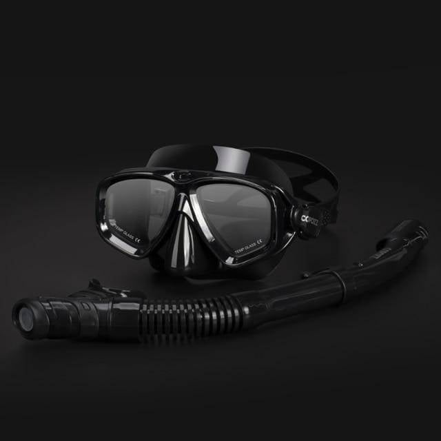 Survival Gears Depot Diving Masks Black Anti Fog Goggles with Snorkel