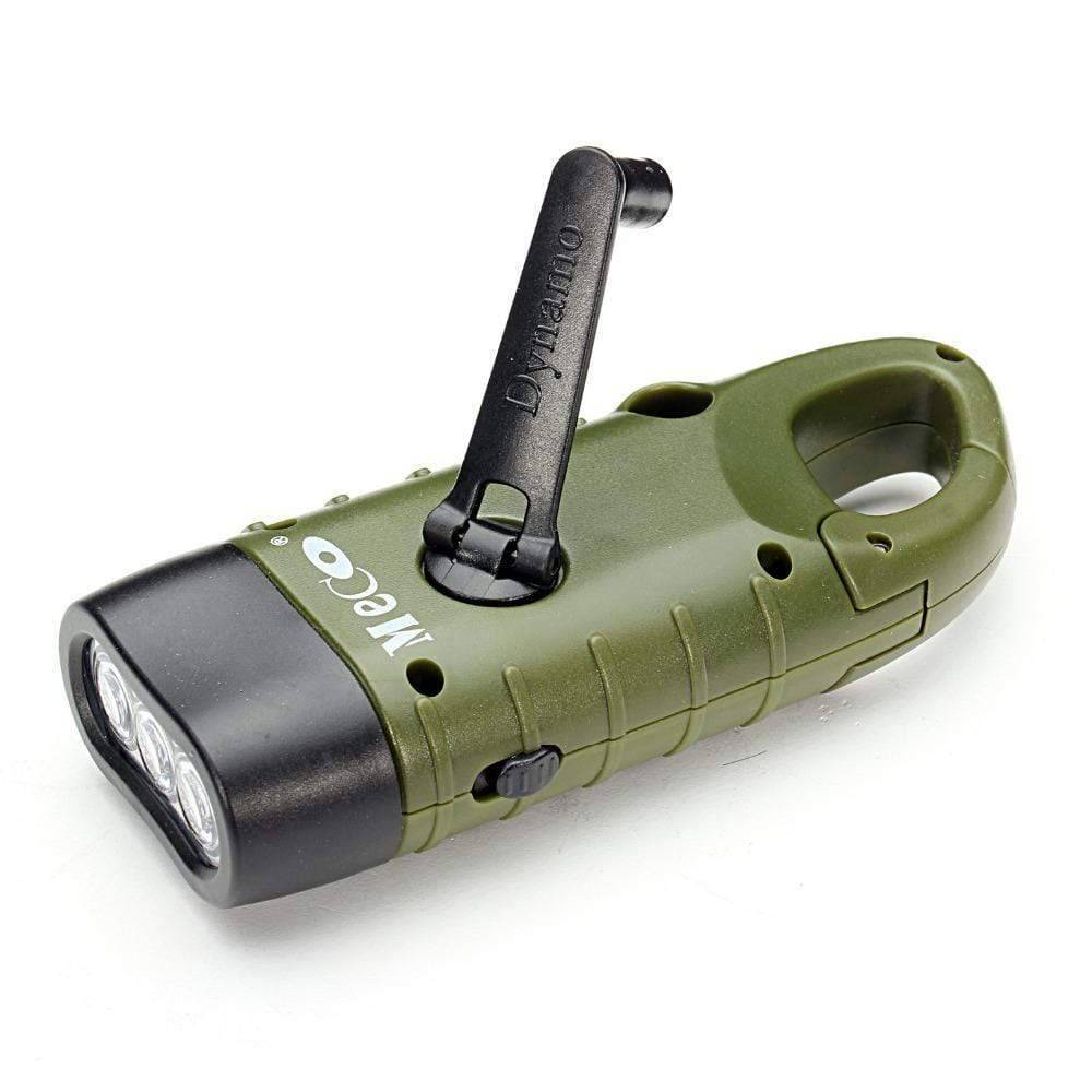 Travelwant Hand Crank Solar Powered Flashlight, Emergency Rechargeable LED Flashlight, Survival Flashlight, Quick Snap Carbiner Dynamo Flashlight