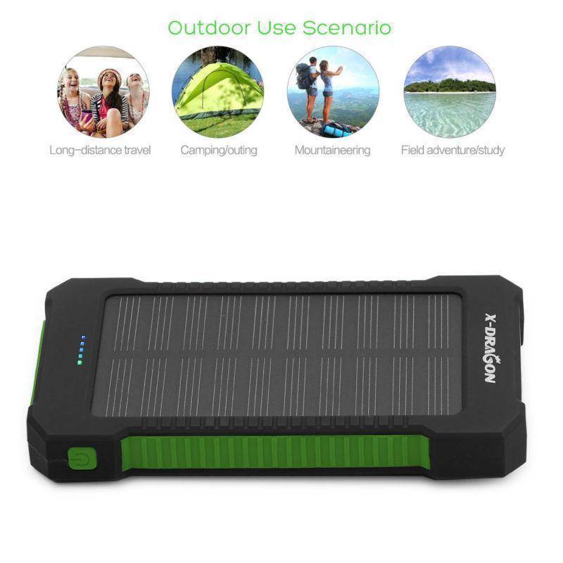 300000mAh Dual USB Portable Solar Battery Charger Solar Power Bank For  Phone USA - RED 