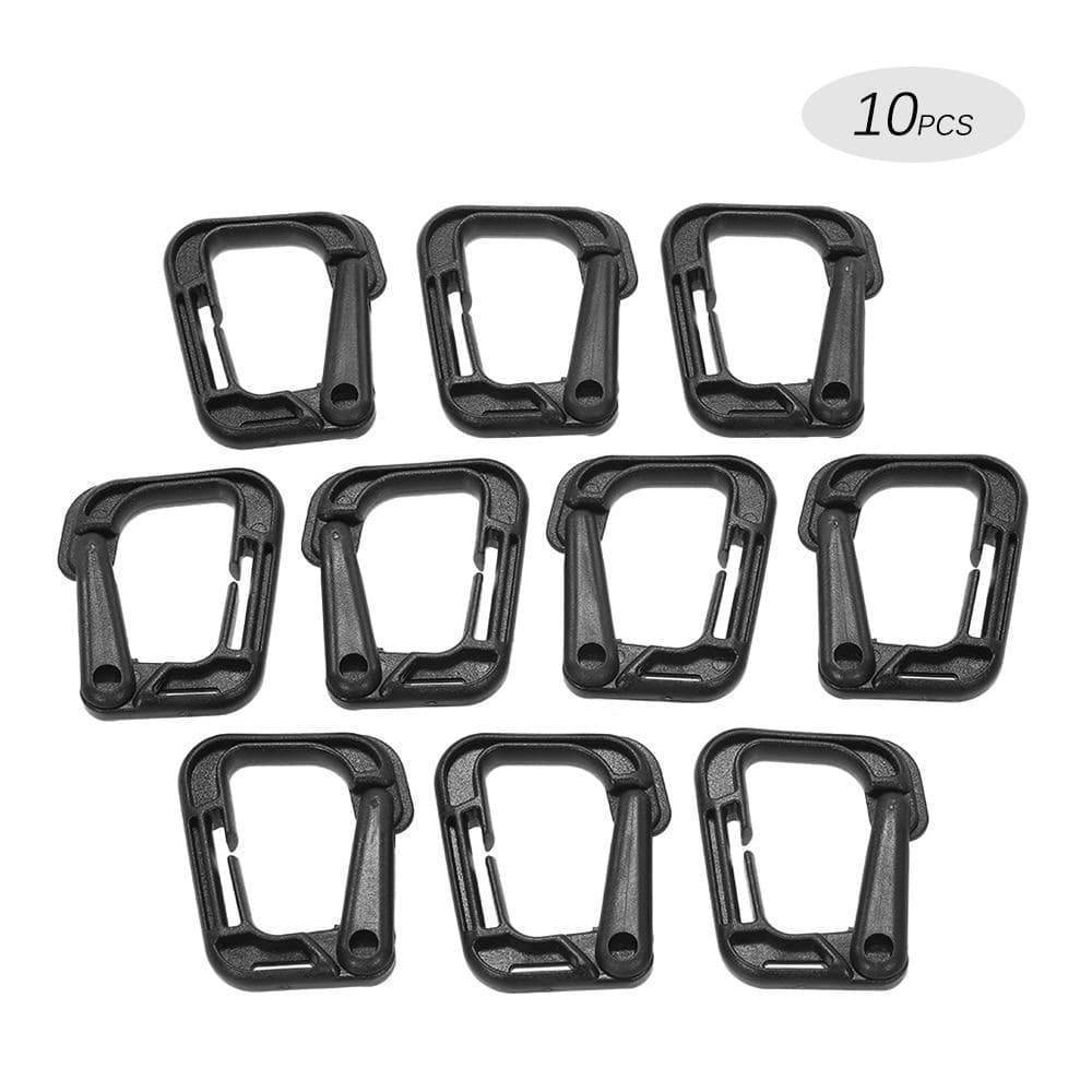 Tenoburian 9 pcs Multipurpose D-Ring Grimlock Locking Molle Clips Hanging  Hook for Molle Webbing Tactical Gear